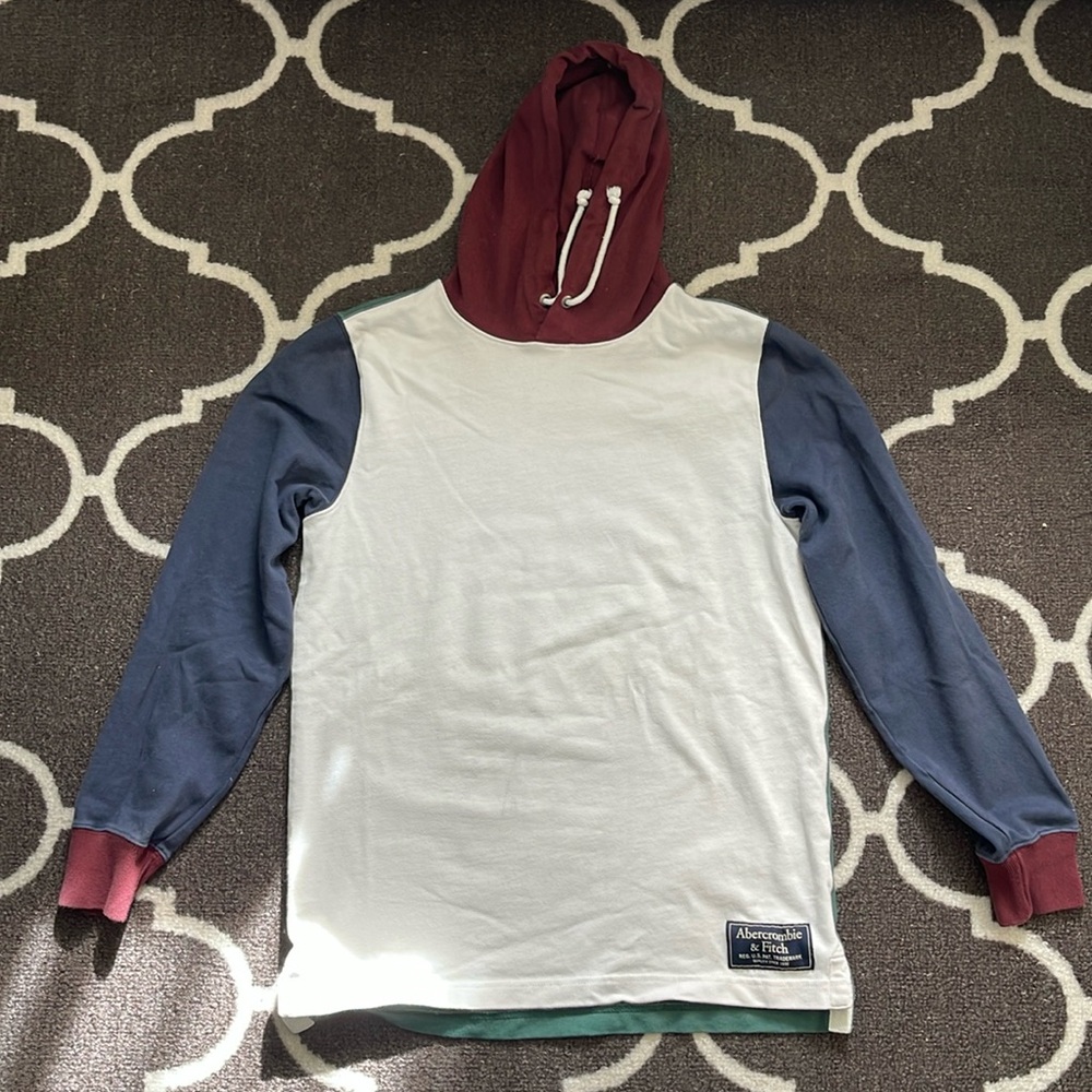 Vintage Abercrombie & Fitch Rugby Cloth Colorblock Pullover Hoodie